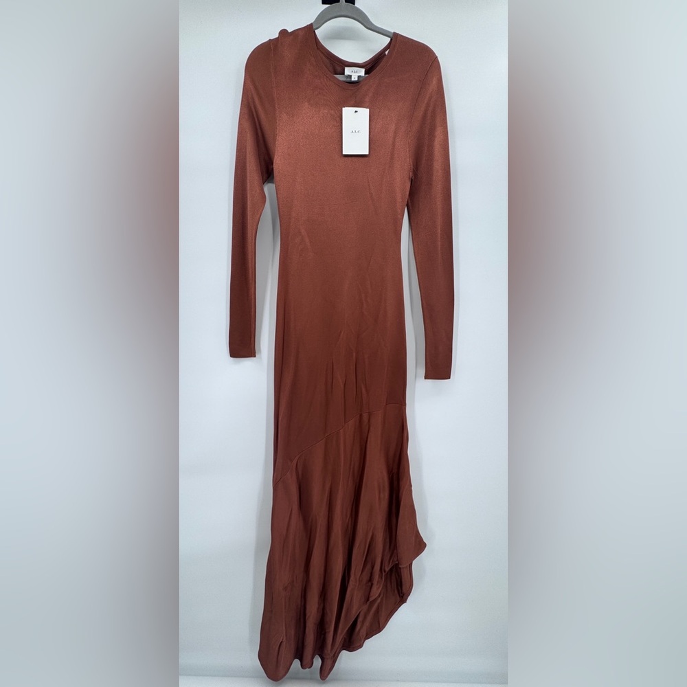 A.L.C Daphne Asymmetrical Dress color: All Spice size Medium